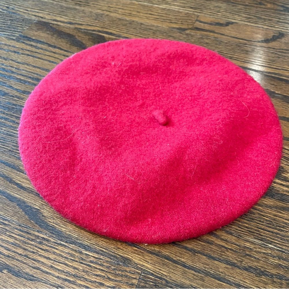 INC INTERNATIONAL CONCEPTS 100% Red Wool Beret Hat